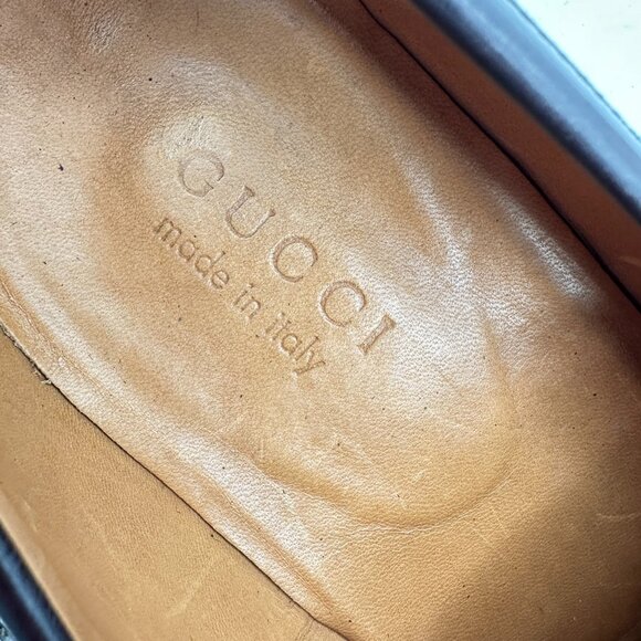 Gucci Men UK 9D US 9.5D Black Leather Slip On Penny Loafer Dress Shoes - Picture 11 of 13